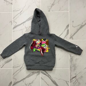 Air Jordan Nike XS Gray Hoodie Sweatshirt Jumpman Logo On Sleeve 3-4 Year Olds